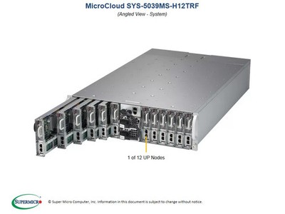 Supermicro 5039MS-H12TRF 12Node Server With 12X Intel E3-1280 V6/ 12X16G RAM