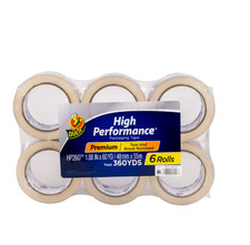 Duck Brand High Performance Packing Tape, Clear, 1.88 in. x 60 yd., 6 Rolls, 360