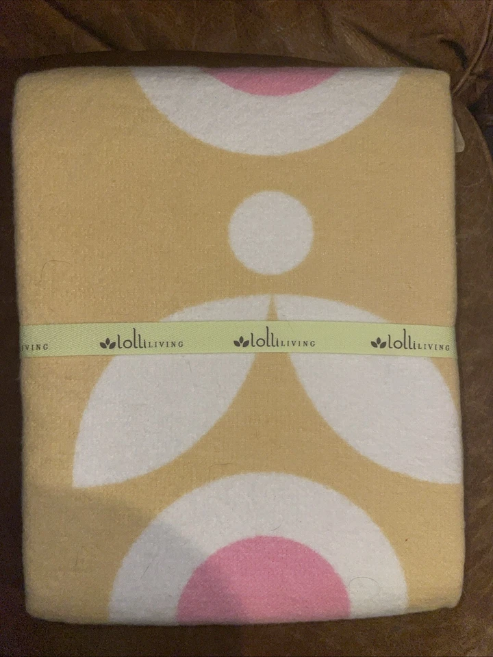 Brushed Cotton Baby Blanket Yellow Pink White Flowers Lolli Living 30x40 - Image 3 of 4