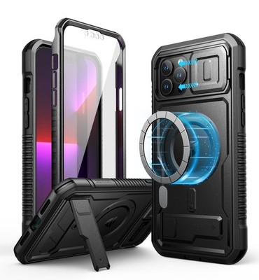 for iPhone 12 Max Case with Cover [with MagSafe] [Built-in Screen Protector] ...