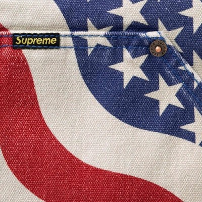 Supreme Flag Quilted Hooded Work Jacket Size XL SS26 (American