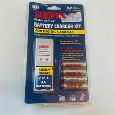 New Sealed Sunpak Battery Charger Kit for Digital Cameras 4 AA Nickel Batteries