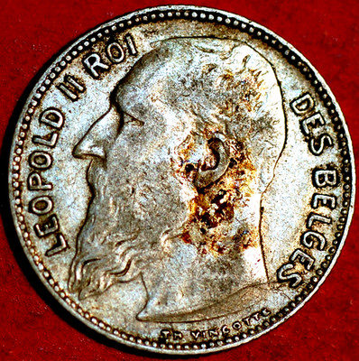 Belgium Franc 1909 Leopold II KM# 57.2