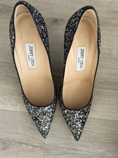 Jimmy Choo Abel Blank Mist Glitter Heels EU 38.5 Exellent Condition 625