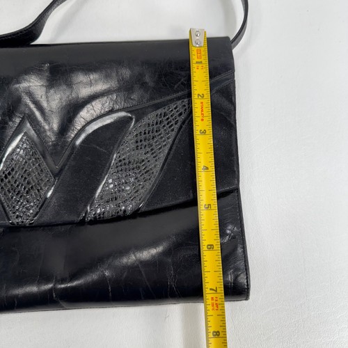 Bolso de mano Bruno Magli con correa bandolera magnética sobre de cuero negro - Imagen 11 de 11