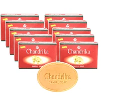 10x Chandrika Ayurvedic Sandal Soap: Organic, Vegan with Coconut Oil, Sandalwood