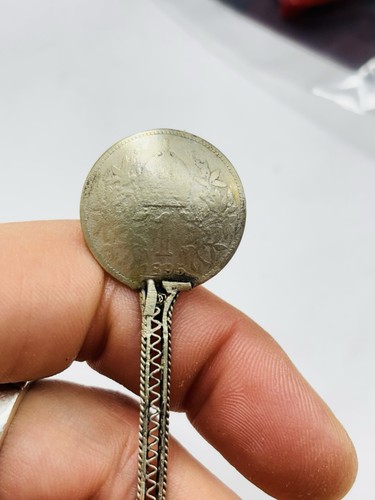 Antique silver filigree spoon made from a 1895 coin - Picture 4 of 7