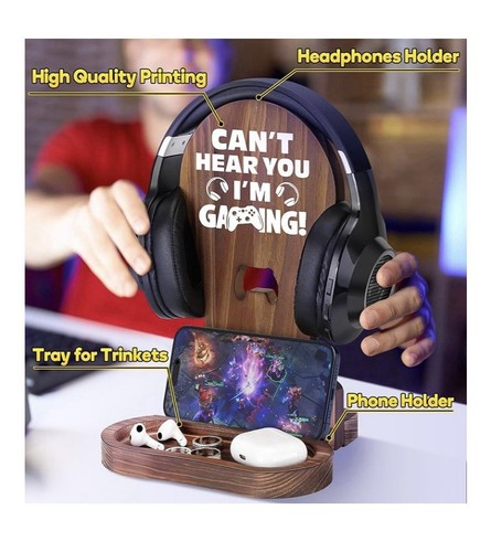 Controller Holder, Wood Headphone Stand, Gaming Controller Stand - Picture 3 of 4