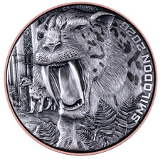 2026 Vanuatu Smilodon Double Silver Giant 10 Vatu Ultra High Relief Mintage 1999