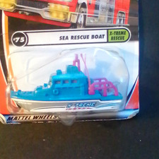 Matchbox X-Treme Rescue Sea Rescue Boat Diecast #75 Blue/White/Pink
