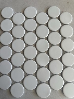 White Porcelain Penny Round Mosaic 10x12 Inch Tile Floor Wall Kitchen Bathroom