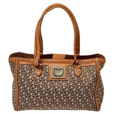Borsa in tela e pelle firmata Dkny BeigeTan