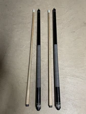 Vintage Pair Of Matching Minnesota Fats Classic Pool Cue Stick Two Piece 57”