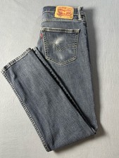 Levi’s 511 Skinny Jeans Men’s W31 L32 Blue Denim Faded Wear Marks