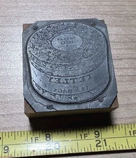 Vintage Letterpress Printing Block Tetley Tea Bags Tin Advertising
