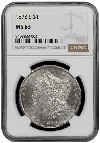 1878-S Morgan Silver Dollar S$1 - NGC MS 63