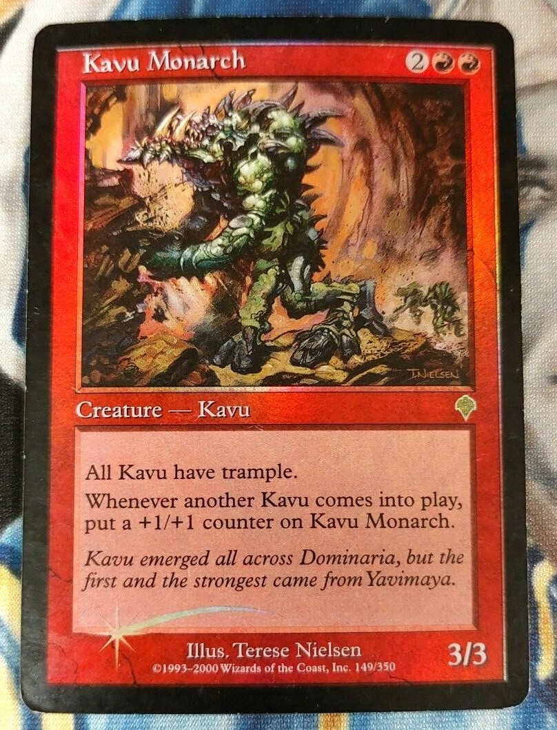Kavu Monarch FOIL MTG Invasion Rare Red Creature Heavily Played x1 SC1