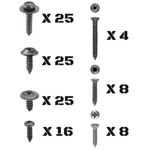 1963+ Mercury Marauder Interior Exterior Molding Engine Bay Trim SCREW KIT Black - Picture 2 of 2