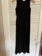 CALVIN KLEIN Women’s Size 6 Dress sleeveless Maxi Black Knit Fabric Belt Stretch