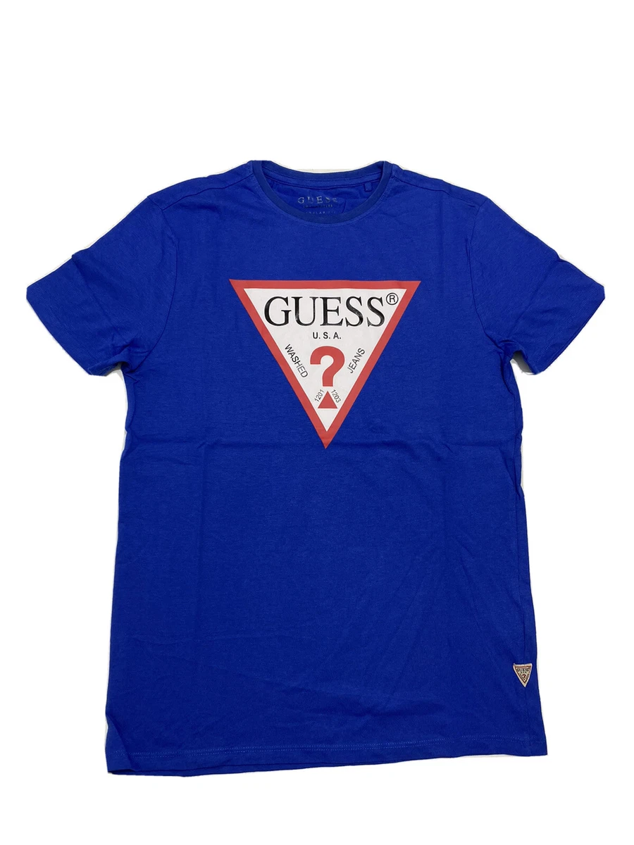 Royal blue 2025 guess shirt