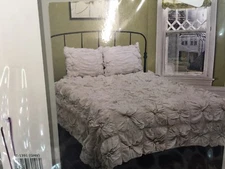 NIP Rizzy Home Knots Texture Grey Queen Comforter And Shams Set