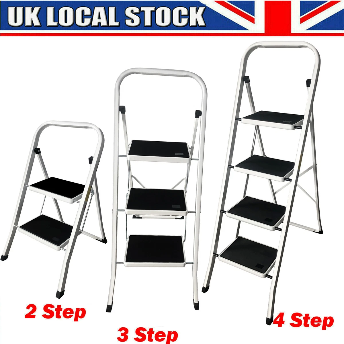 Folding 2 3 4 Steps Ladders MultiUse Tread Step Small Stool Non
