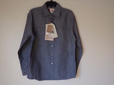  MEN'S MEDIUM BEYOND THE LIMITS L/S GREY BUTTON FRONT UP DOWN CASUAL SHIRT #416