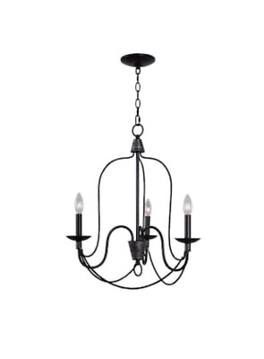 Home Decorators Collection Rivy West 3 Oil Rubbed Bronze/Silver Highlights Chan
