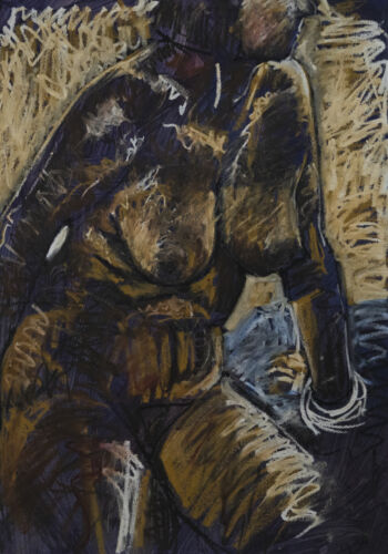 Carl Johnson (b.146) - 1990 pastel, desnudo expresivo - Imagen 1 de 2