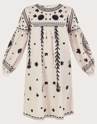 Monsoon UK einfarbiges Blumenkleid elfenbeinfarben Damen Ladies UVP 110,00 £