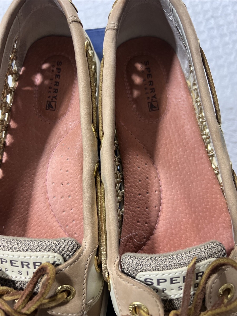 Chaussures Bateau SPERRY Top-Sider Pointure 7.5 Femme - Cuir Pailleté Doré, à Enfiler, Occasion