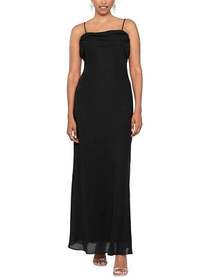 draped back evening dress Lady Black Tie - Lina Satin Cowl Neck Maxi Dress With Draped Back main image 0