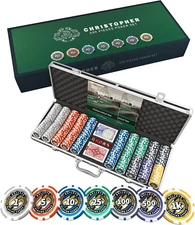, Poker Set 'Christopher', Poker Case with 500 Plastic Poker Chips, with Values…