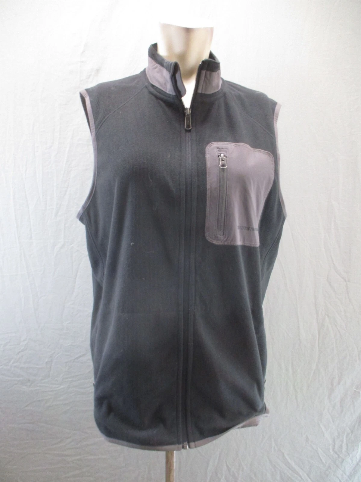DULUTH TRADING Size M Mens BLK Full Zip Stand Collar Zip Pocket Outdoor Vest 758