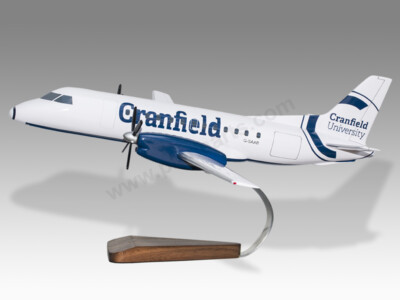 Saab 340 Cranfield University Solid Mahogany Wood Handcrafted Display Model