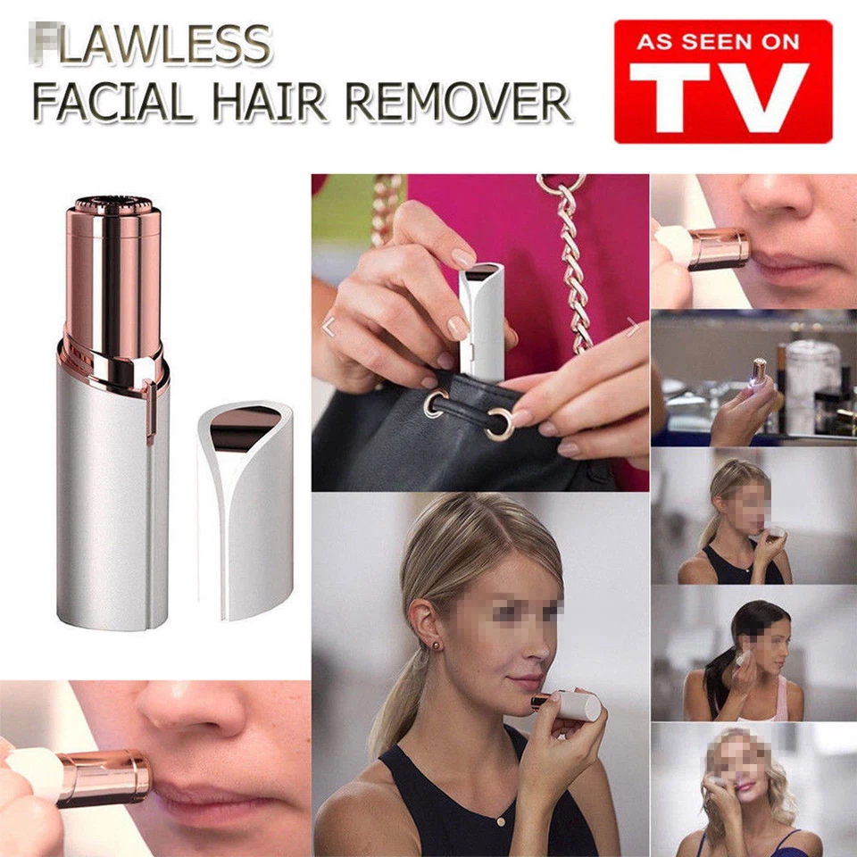 Aparador elétrico feminino de sobrancelhas removedor de pelos depiladora facial de sobrancelha EUA - Imagem 3 de 4