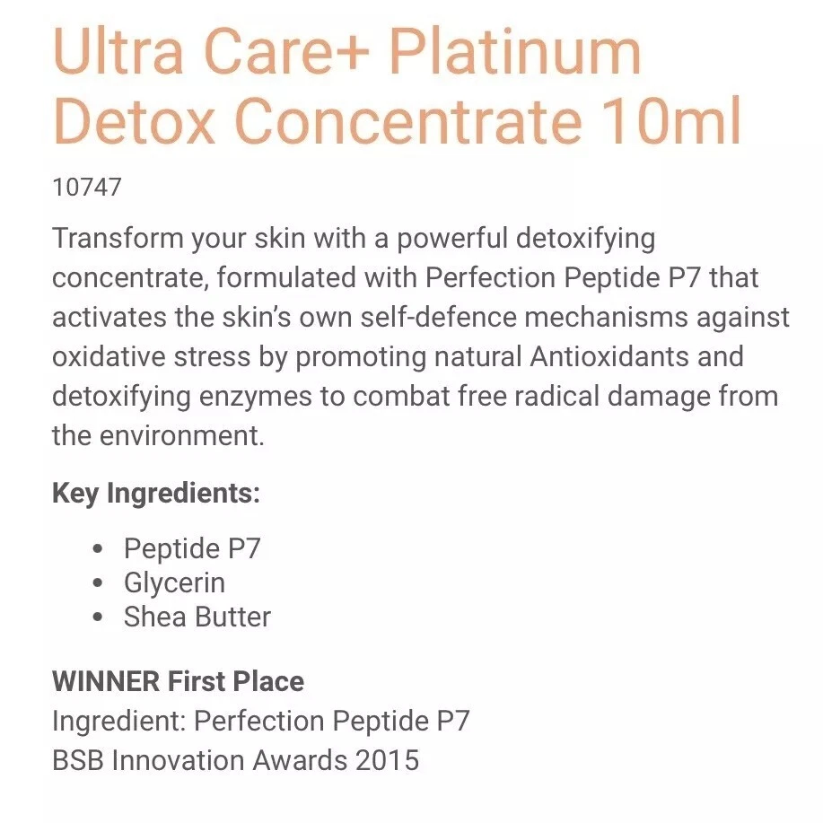 Nutrimetics Ultra Care+ Concentrado Desintoxicación Platino ENVÍO GRATUITO PRECIO DE VENTA SUGERIDO POR EL FABRICANTE $54 Nuevo Foto 2 de 3