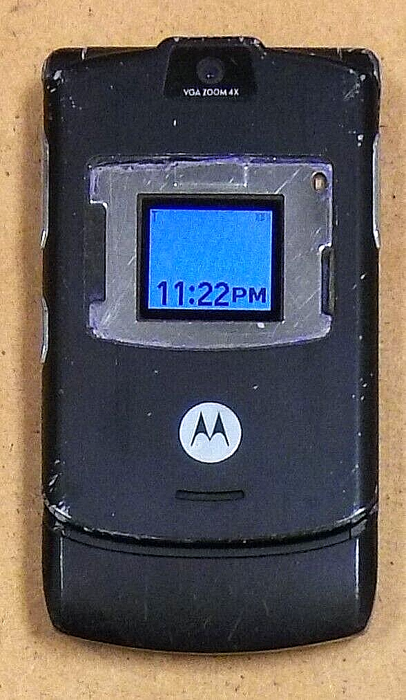 Motorola RAZR / Razor V3 - Black and Silver ( AT&T