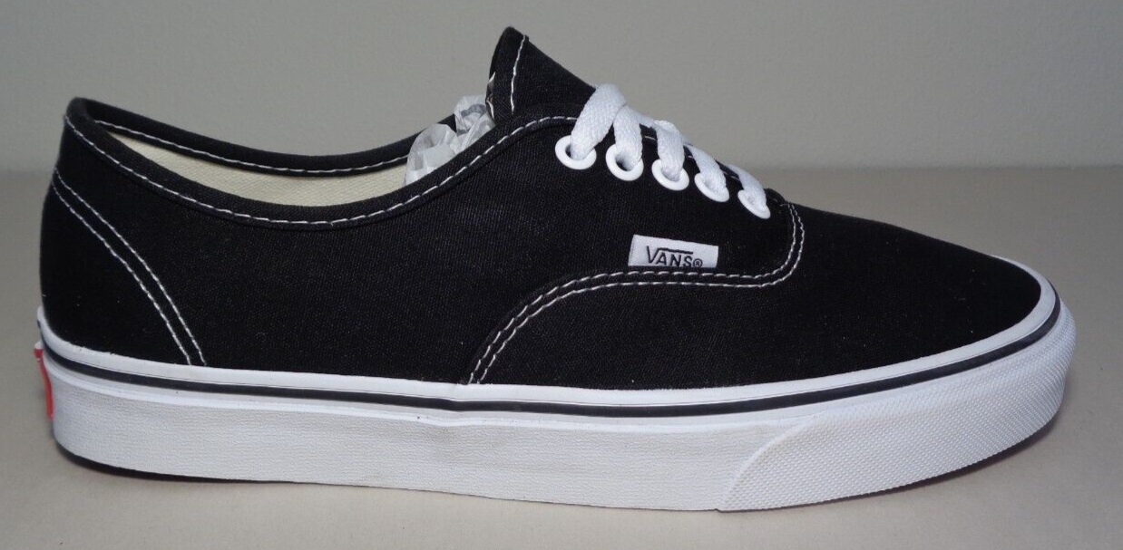 Vans Authentic Black Canvas Sneakers Size 8.5 Men New Loafers-image