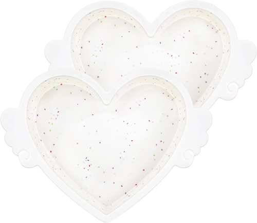 8 Inch Heart Shaped Cake Pans with Metal Reinforced Frame Silicone Heart Cake Pa