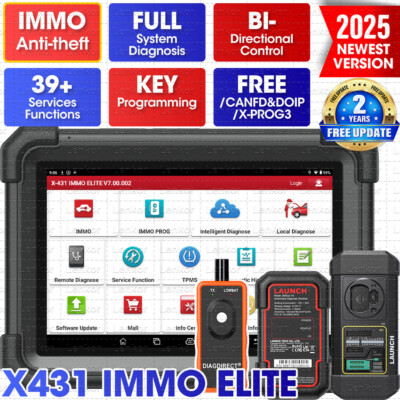 2025 Launch X431 IMMO ELITE PLUS PRO 5 Car Scanner Key Programming