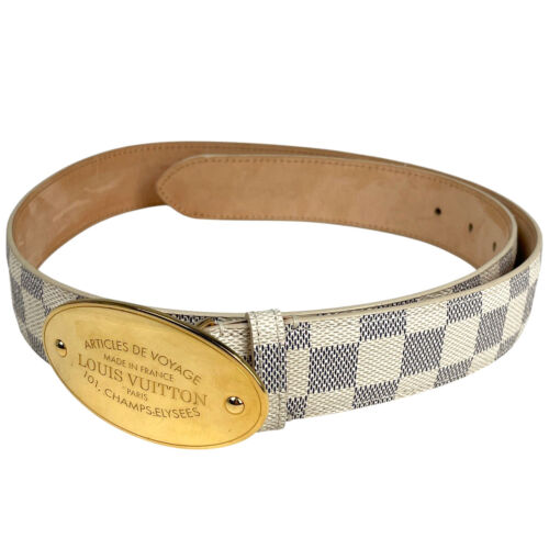 Louis Vuitton Centur Voyage Women belt Damier Azur White Men