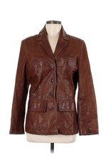 Vtg Massimo Brown Leather Flight Bomber Moto Jacket Medium