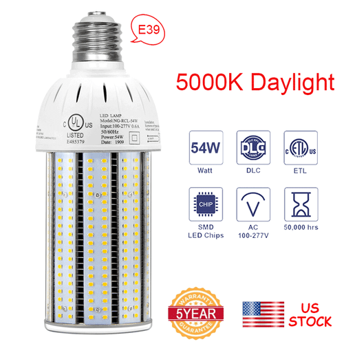 54w 5000K Corn LED Light Bulb E39 Indoor Outdoor Garage Yard Driveway Barn Lamp - Picture 1 of 12
