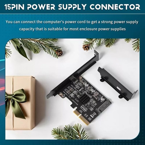 Black PCIE to Type-C USB 3.2 Gen Expansion Card ASM3242 Computer Accessories - Afbeelding 11 van 15