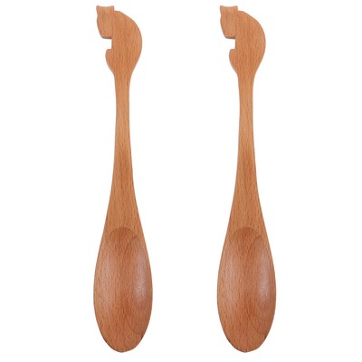  2 Pcs Kätzchen Rühren Löffel Cartoon Kaffee Löffel Langen Griff Honig Rühren