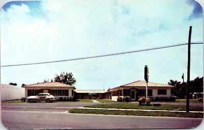 Postcard Sands Motor Hotel Motel Biscayne Blvd Miami Florida D45