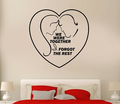 Wall Decal We Were Together Words Heart Couple Love Romance Vinyl Sticker ed1447