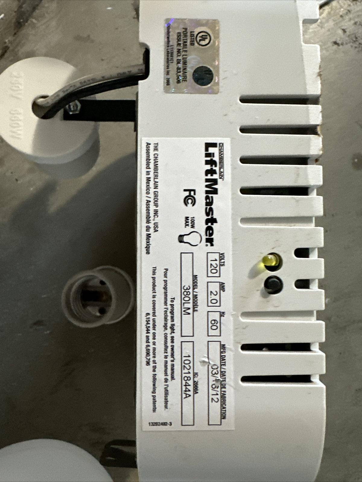 LiftMaster 380LM Remote Light eBay