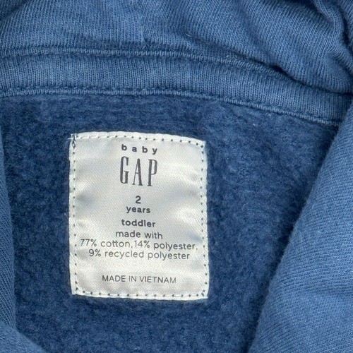 Baby Gap Toddler Monster Hoodie Boy 2T Navy Blue Cotton Blend 3D Zipper Mouth - Picture 2 of 7